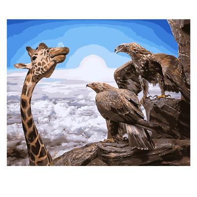 China Home decoration; gifts ; wedding decoration oil painting 50x40cm Digital Eagle Giraffe Picture DIY Art Factory Direct Sales for sale