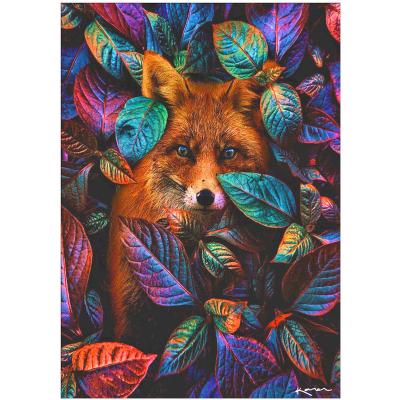 China Home decoration; gifts ; Wedding Decoration Round 5D Full Diamond Fox DIY Diamond Embroidery Kit Animal Landscape Home Painting Decoration for sale