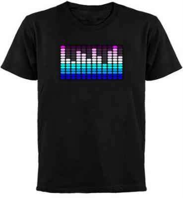 China EL LED Light Up T-shirt Music Equalizer LED T-shirt EL Panel For T-shirt for sale