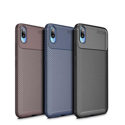 China Applicable vivo y17 carbon fiber TPU beetle mobile phone silica gel mobile phone case frosted drop cover device to anti shock for sale