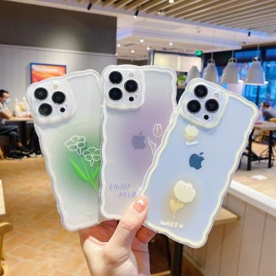 China Shockproof Corrugated Transparent TPU Cell Phone Case Silicone Cover Device Anti Drop And Waterproof For iphone 11 12 13 pro max for sale