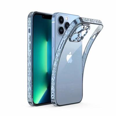 China Shockproof Transparent Soft Shell Cover Device With Side Pattern For iPhone 11 12 Max 13pro Cell Phone Luxury Plated Case for sale