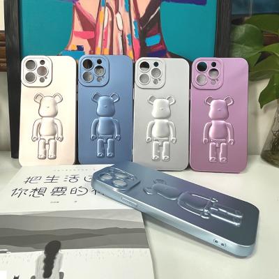 China Luxury Shockproof Electroplate Transparent Bear 3d Cellphone CasSoft Tpu Mobile Phone Accessories for sale