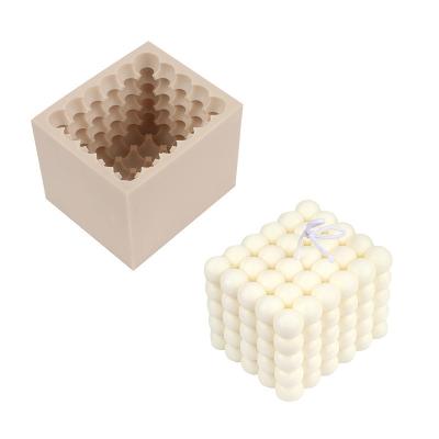 China Western Style 3D Bubble Cube Ball Soap Mold Silicone Candle Moldsilicone Candle Molds Festival Scented Candle Making for sale