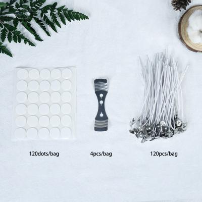 China Classic DIY Making Candle Holder Kit Holder Tag Customized Essential Oils Around Cotton Center Box Spring Glue Wick Suit for sale