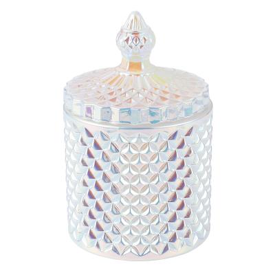 China Speciale Glass Candle Jar Loving Vacuum En Supply Round Clear Elegant Decorative Luxury Wholesale Unique Luxury Relief for sale