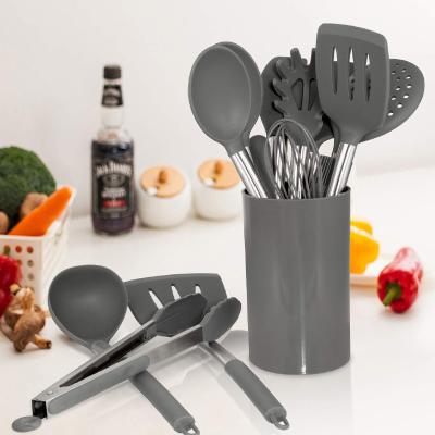 China Viable Modern Kitchen Utensil Baking Accessories Reusable Set of 15 Piece Food Grade Kitchenware Silicone Utensils for sale