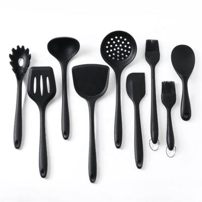 China Stocked Premium 9-Piece Food Grade Silicone Kitchen Utensil Accessories Kitchen Dish Set For Cooking And Baking for sale