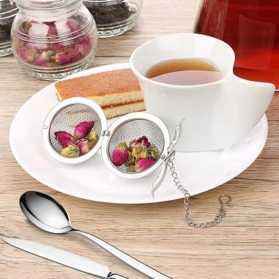 China Hot Sale Food Grade Fine Tea Spice Ball Infuser Good Mesh Stainless Steel Strainer Loose Viable Leaf Seasoning Balls for sale