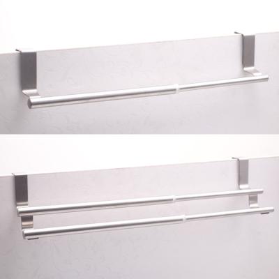 China Wholesale Eco-friendly Household Bathroom Kitchen Utensils Stainless Steel Wall Mounted Retractable Towel Rack Hanger for sale