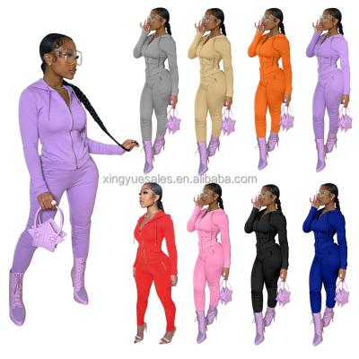 China 2021 Autumn Trend QUICK DRY Tracker Outfits Simple Hoodies Set Women Tracksuit Lounge Wear Sets for sale