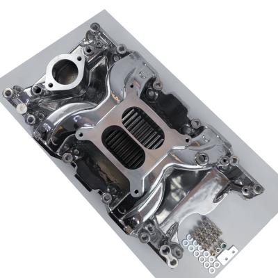 China Mopar V8 Performance Sidewind Small Block Aluminum Dual Stage Customizable Intake Manifold With Kits for sale