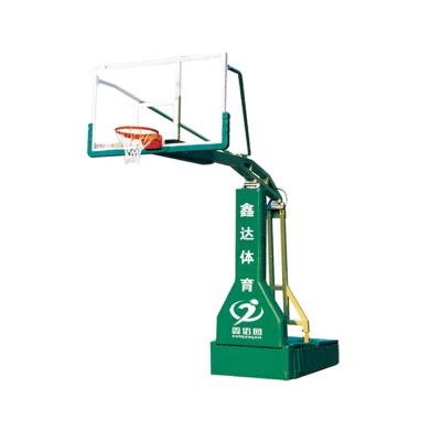 China Tempered Glass Imitate Electric Hydraulic Basketball Stands Post Mobile Portable Basketball System For Sale for sale