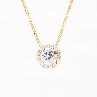 China Wholesale High Quality Diamond Necklace Gold Plated Necklace Handmade Jewelry Mom's Necklace for sale