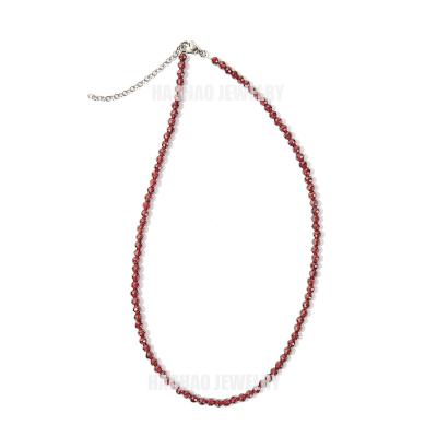 China JUPITER 4MM Natural Gemstone Women's Jewelry Garnet Women Beaded Necklace Fashion Handmade Jewelry for sale