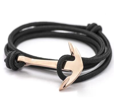 China FASHIONABLE Style Wholesale Custom Bracelet Factory Steel Anchor Bracelet Steel Leather Bracelet for sale