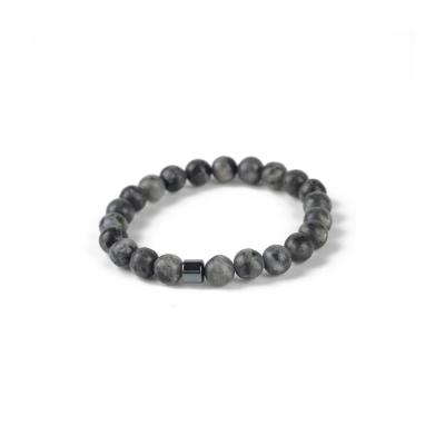 China FASHIONABLE Men's Bracelet 2021 Natural Black Labradorite Bead Wholesale Hot Selling Stone Bracelet for sale