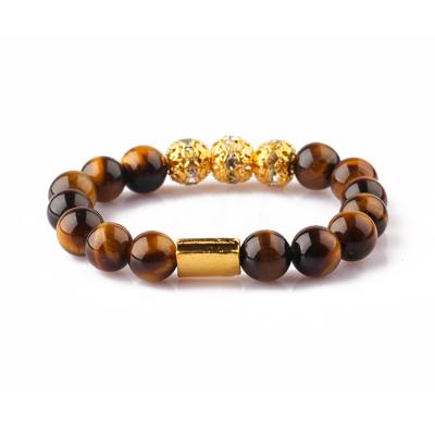 China Wholesale High Quality FASHIONABLE Brown Tiger Eye Gemstone Beads Adjustable Logo Size 8mm Custom Bracelet for sale