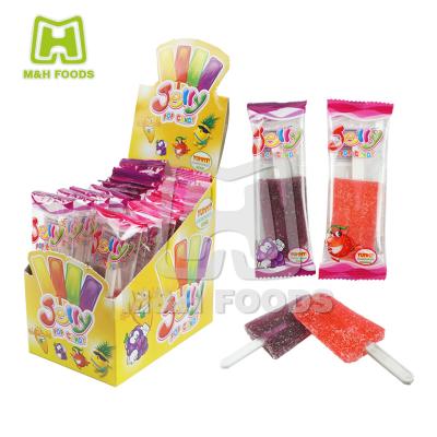 China 18g Grape and Strawberry Natural Fruit Jelly Pop Gum Lollipops Candy for sale