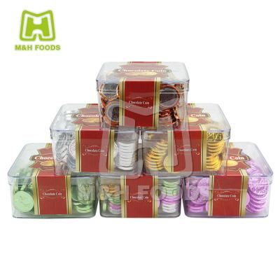 China 260g Coin Watch Colorful Fruity Chocolate Candies In Boxes New Coins for sale