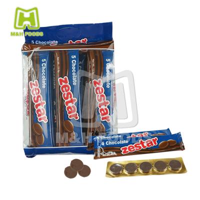 China Chocolate pole flattened coin formed around chocolate candy round for sale