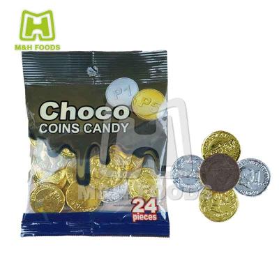 China Chocolate coin shaped candy in small bags coin for sale