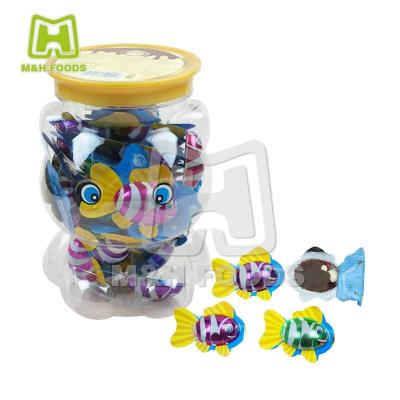 China Fish Shape Chocolate Cookie Candy In Bear Shaped Jar CL2500 for sale