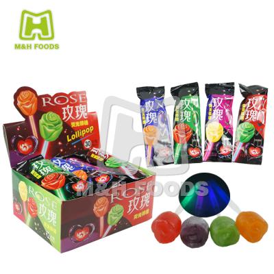 China Pink Fruity Fluorescence Lollipop Candy normal for sale