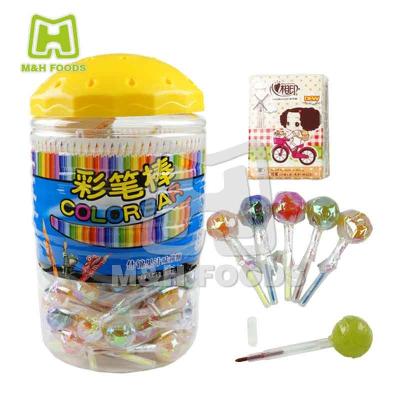 China Normal Colors Pen Lollipops Candy With A Bag Face Tissues for sale