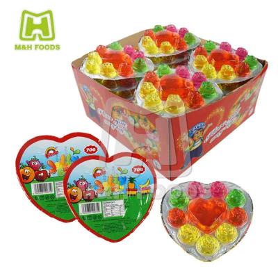 China New Design Natural Rose Heart Shape Fruit Jelly Candy for sale