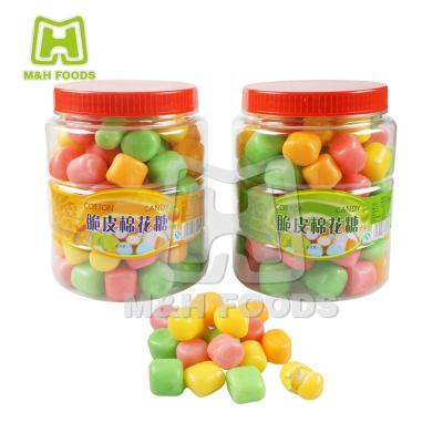 China Natural apple and orange cotton candy crisp sugar in jars for sale