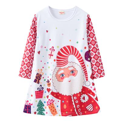 China 2021 Autumn New Arrivals Sustainable Polyester Round Neck Baby Princess Dress Children Cartoon Kids Long Sleeve Christmas Dress For Girls for sale