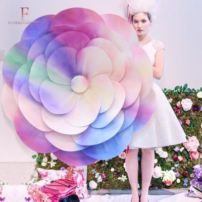 China Party decoration artificial giant colorful paper flower, used for wedding decoration and banquet decoration for sale