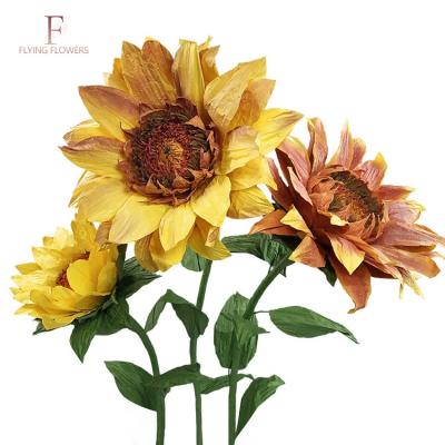 China Wholesale Minimalist Wedding Artificial Sunflower Paper Flowers Background Decoration for sale