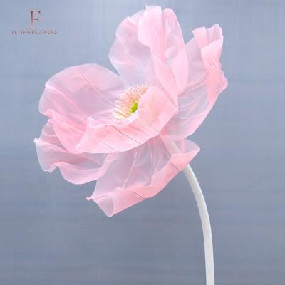 China Party decoration made of China high-grade organza artificial flowers for wedding decoration and banquet decoration for sale