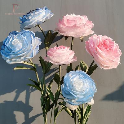 China Artificial Giant Chinese Peony Flower Paper Flowers Art Decor Wholesale Shop Window for sale