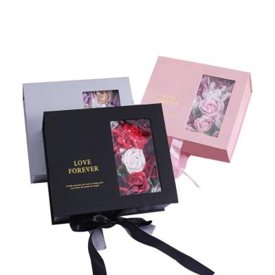 China 1550g Hardboard +Coated Paper Wedding Hand Gift Window Paper Opening Mounted Immortal Gift Box Flower Box Packaging Mother's Day Surprise Flower Gift Box for sale