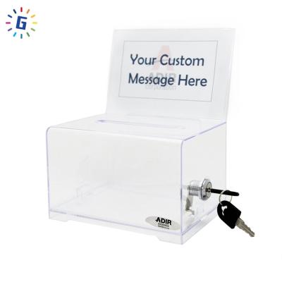 China High Quality Eco-friendly Acrylic Suggestion Voting Display Box Donation Transparent Acrylic Boxes for sale