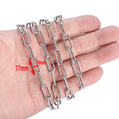 China Trendy Jewelry Findings Vacuum Plated Oval Chain 10m/Roll Stainless Steel Jewelry Chain Stainless Steel Weld Ellipse for sale