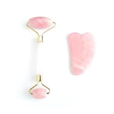 China High Quality Rose Quartz Guasha Stone Face Lift Massager Tool Face Beauty Equipment Massage Tool for sale