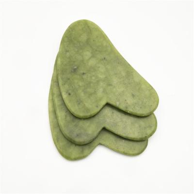 China Face Lift Jade Scraping Guasha Board Green Jade Face Face Guasha Anti Aging Scraper for sale