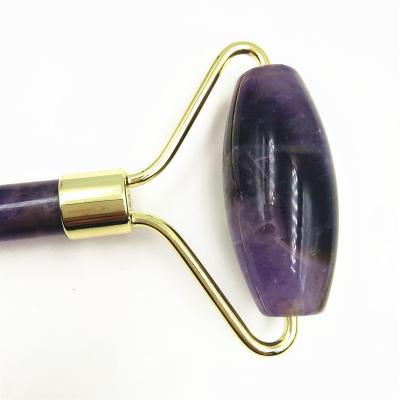 China Amethyst Purple Facial Roller Massage Roller Anti Aging Jade Face Roller for sale