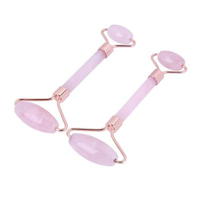 China Skin Tightening Beauty Pink Jade Facial Massage Roller Rose Quartz Jade Roller for sale