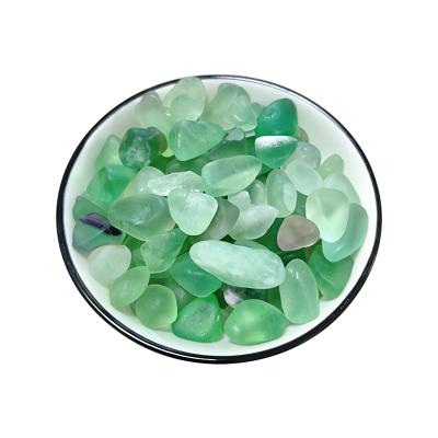 China China Natural Green Fluorite Polished Crystal Tumbled Gravel Stones For Rough Sale for sale