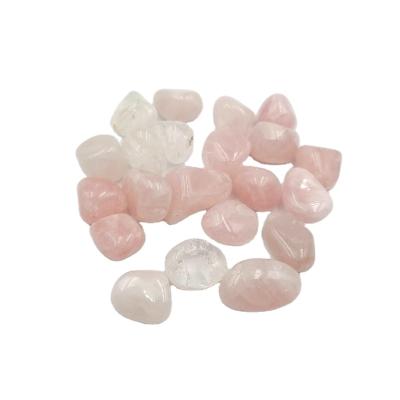 China China Natural Rose Quartz Tumbled Stone Pink Crystal Gravel Semi Precious Stone For Decoration for sale