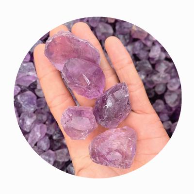 China China Unpolished Purple Crystal Bulk Packaging Amethyst Pieces For Decoration Making Flower for sale