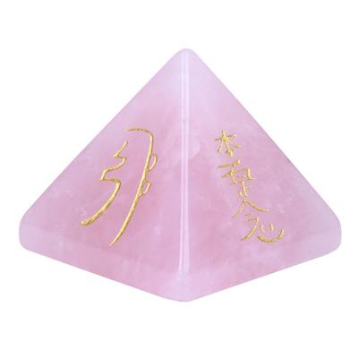 China Europe Engraved Natural Rune Stone Pyramid Stone Four Sides Engraved Chakra Constellation Gemstone for sale