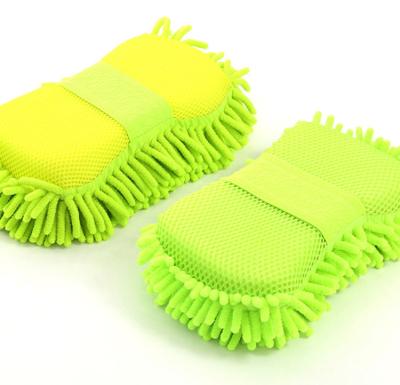 China Wholesale Eco - Friendly Chenille Microfiber Car Wash Sponge For Car Cleaning for sale