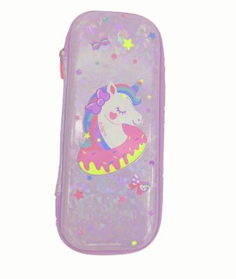 China Hot Sale Unicorn Pencil Case Factory Wholesale Custom Cute 3D Pencil Case Bag Girls Color Pencil Case Student Pen Case 22.5*9*5cm for sale