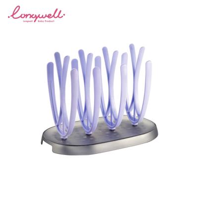 China Ningbo Longwell BPA Free Baby Bottle Drying Rack Plastic Baby Bottle Water Bottle Drying Rack for sale